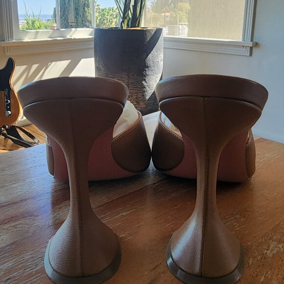Amina Muaddi Lupita leather sandals size: 39 Nude/Beige/Camel - Picture 9 of 13